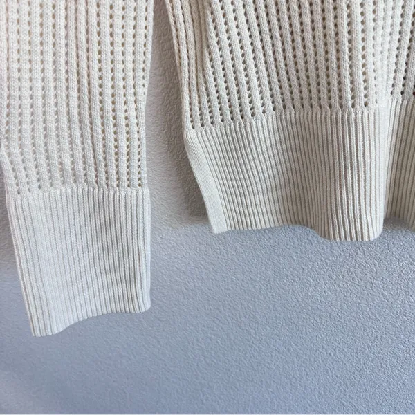 Gap Women's Relaxed‎ Crochet V-Neck Sweater Fisherman Coastal - Image 6