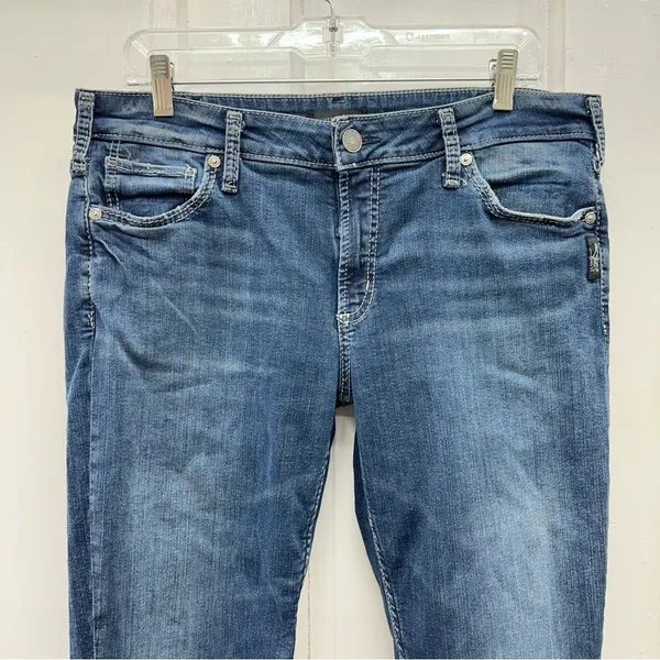 Silver Avery Skinny Crop denim jeans women's 34 x 25 - Image 4
