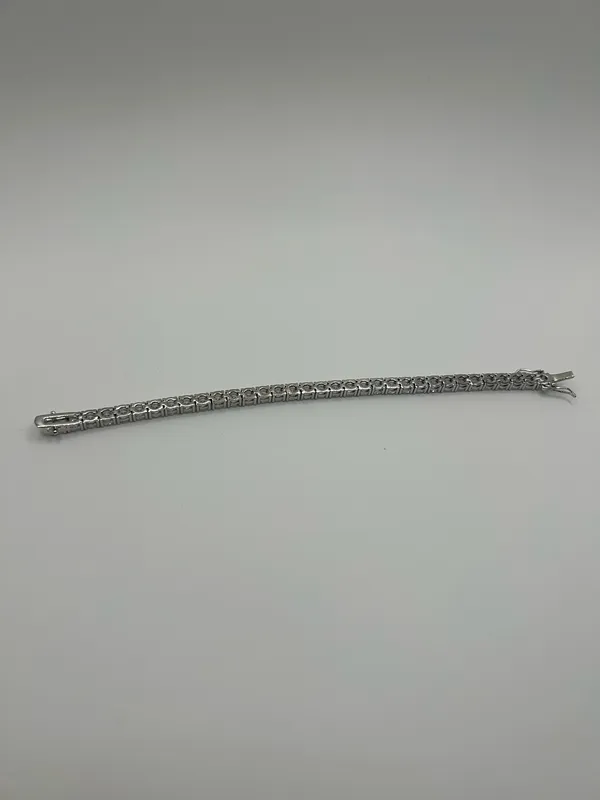 Real Silver 5mm Tennis Bracelet Moissanite VVS1 D Mens Iced 8 Inch High Quality - Image 2