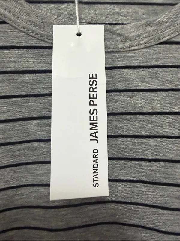 James Perse Bell-Sleeve Striped Tee Heather Grey & Black Size Medium NWT - Image 7