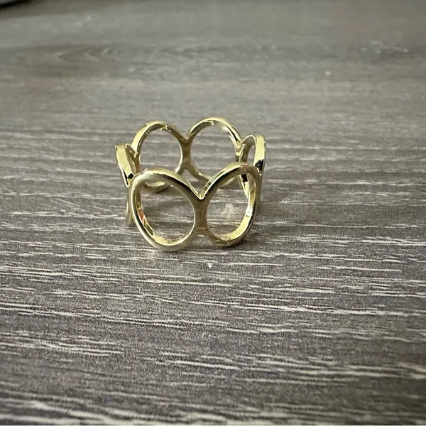 Revolve Gold Plated Ring 7 Open Loop - Image 3