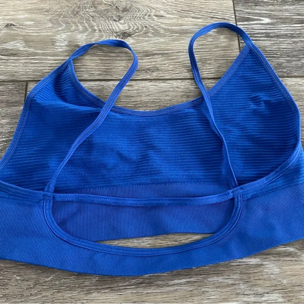 PacSun LA Hearts Blue Ribbed Bralette Top - Image 5