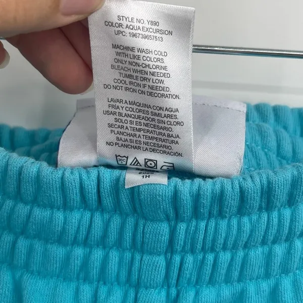 Champion XL Teal Aqua Fleece Shorts Elastic Waist Comfy Lounge Shorts Sweat Gym - Image 7