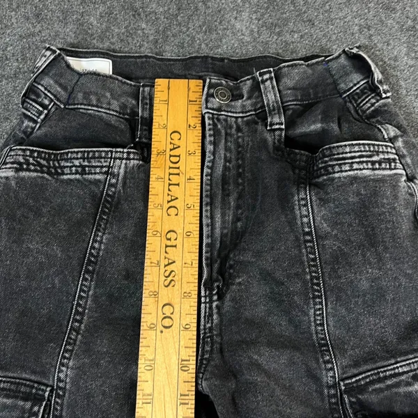 Gap Womens Cargo Jeans Washed Black High Rise Straight Leg Utility Pants 27 4S - Image 5