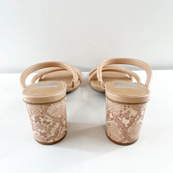 Dolce Vita Strappy Square Toe Myla Block Heel Sandals Tan Beige 9.5 - Image 6