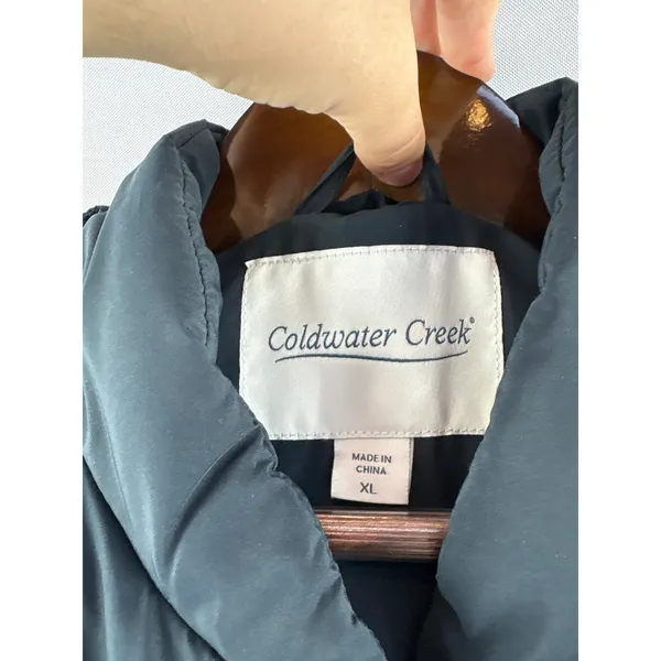 Women’s Coldwater Creek XL Black Puffer Vest - Image 4