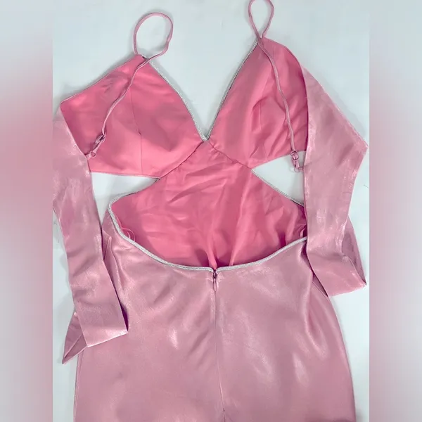 NWT Bardot Rome Diamonte Slip Dress in Blush Pink, size 6 - Image 6