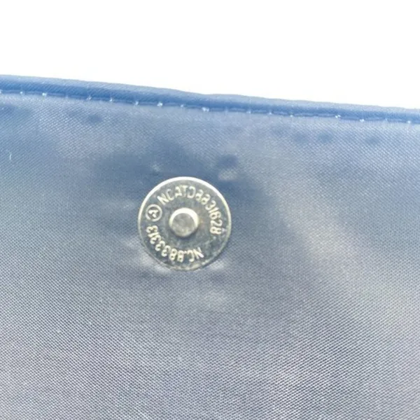 Lancome Silver Metallic Woven Fold-Over Magnetic Snap Button Clutch Wallet Purse - Image 5