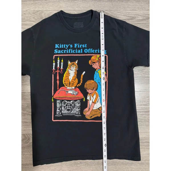 Steven Rhodes Kittys First Sacrificial Offering Black Graphic T-Shirt M Women - Image 7