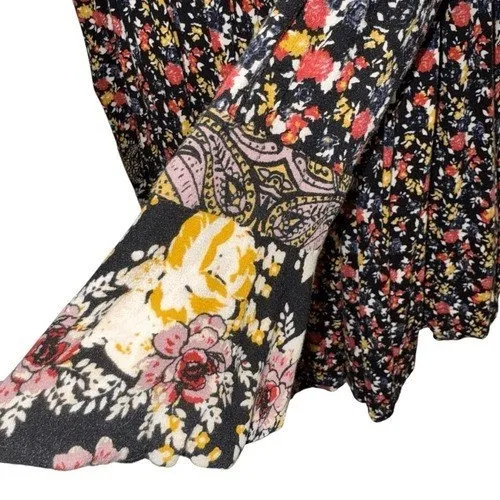 FREE‎ PEOPLE Wildflower Fields Mixed Floral Paisley Tunic Henley Blouse EUC M - Image 4