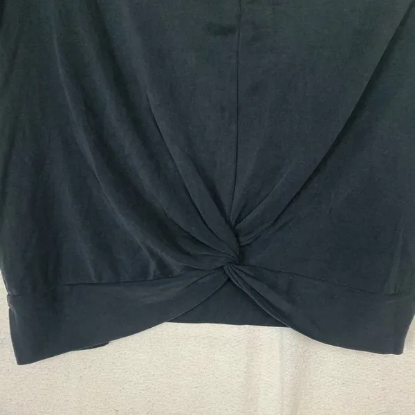 Zyia Active womens large black dark gray crop short sleeve shirt twist gym lulu - Image 4