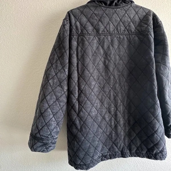 Young Fabulous and Broke Anthropologie Walker Mineral wash-black Quilted Shacket jacket - Image 15