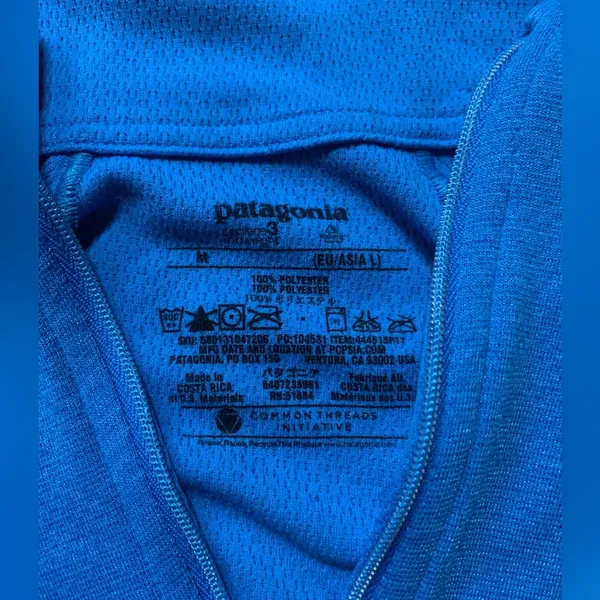 Patagonia capilene3midweight medium blue 1/4 zip - Image 3