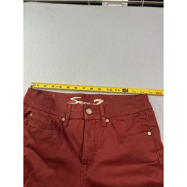 Seven7 Tummyless Women's‎ Size 6 High Rise Skinny Jeans Women's Fired Brick Red - Image 6