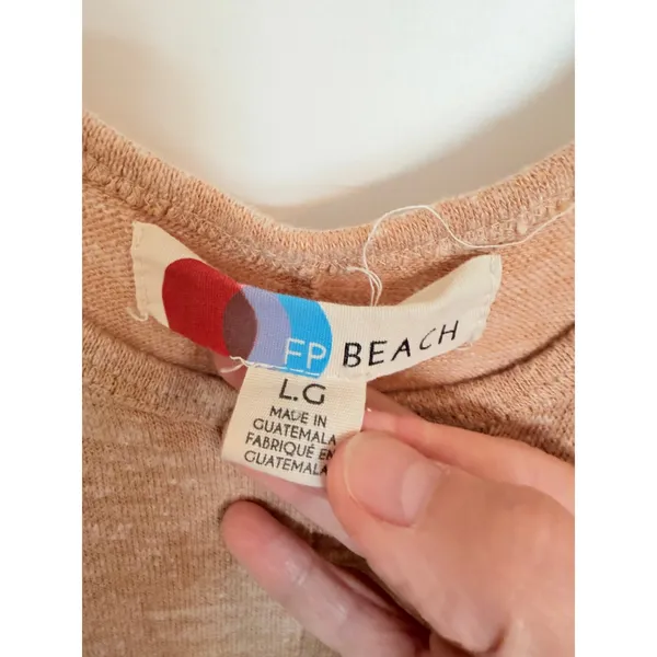 Free People Jumpsuit Size Large Peach FP Beach Marled‎ Knit Sleeveless Jogger - Image 8