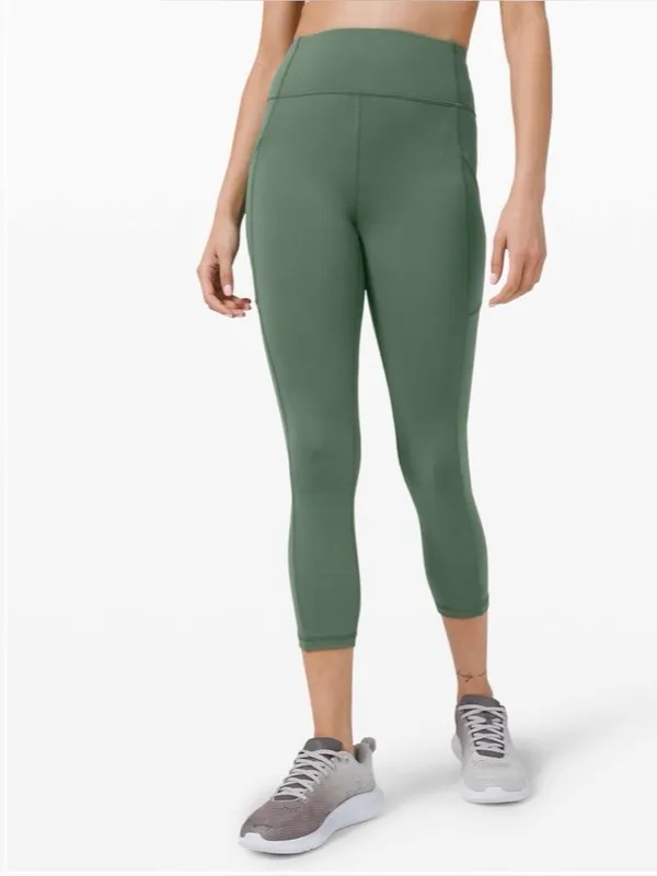 Lululemon Invigorate High Rise Crop 23” Leggings in Algae Green size 6 $118 - Image 3