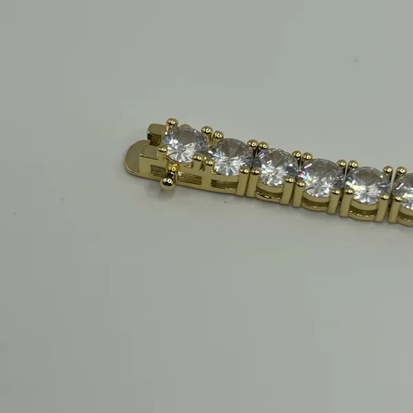 B Jewel Moissanite Tennis Bracelet Gold 5mm 8 Inch Brand New VVS1 Crazy Shine No Pass - Image 4