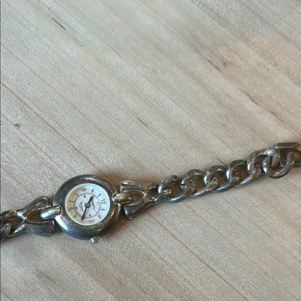 Precision by Gruen Swiss Made Vintage Silver Chain Link Watch - Image 4