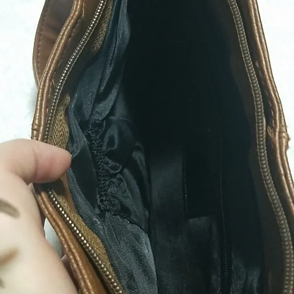 Transetter Brown Leather Shoulder Bag Brown - Image 3