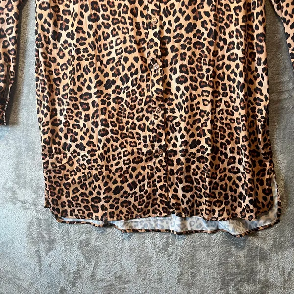 Summersalt The Short Effortless Shirt‎ Dress Cover-Up Leopard Print Size Small - Image 3