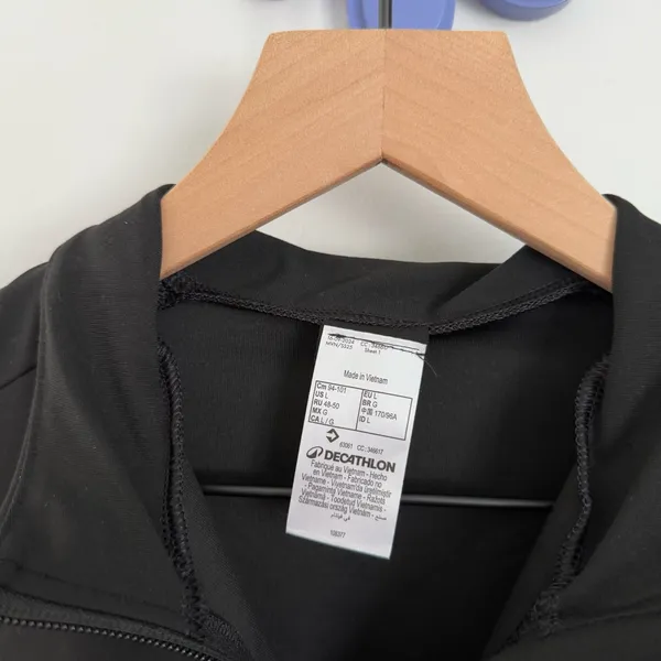 decathlon women’s ‎ large black full zip jacket active workout outdoor - Image 2