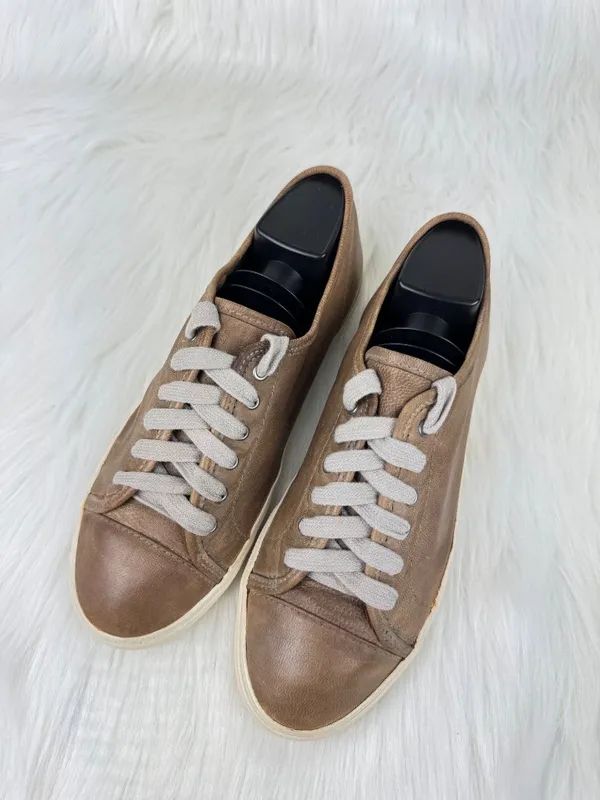 Frye Mindy Low Lace Up Leather Sneakers Size 8 Taupe 3472365-GRY - Image 12