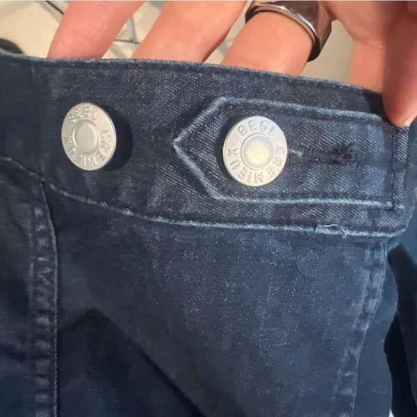 Cremieux Dark Blue Jean Jacket Shirt w/ Silver Buttons women’s size S - Image 10