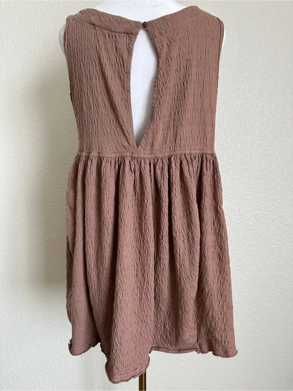 FREE PEOPLE free-est I’m Still Obsessed Mini Dress in Dried Sepia XS - Image 8