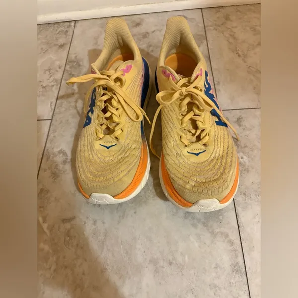 Hoka Mach 5 Running Shoes in Orange, Pink, & Blue - Image 7