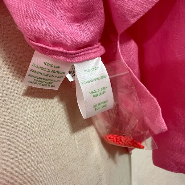 Lilly Pulitzer Pink and Red Embroidered Pajama Set - Image 6