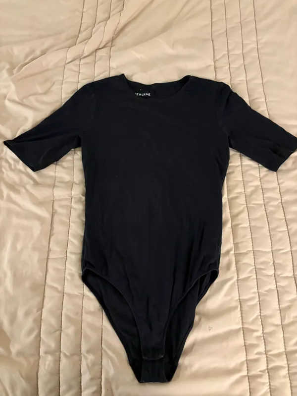 Everlane Black Short Sleeve Crew Bodysuit - Image 2