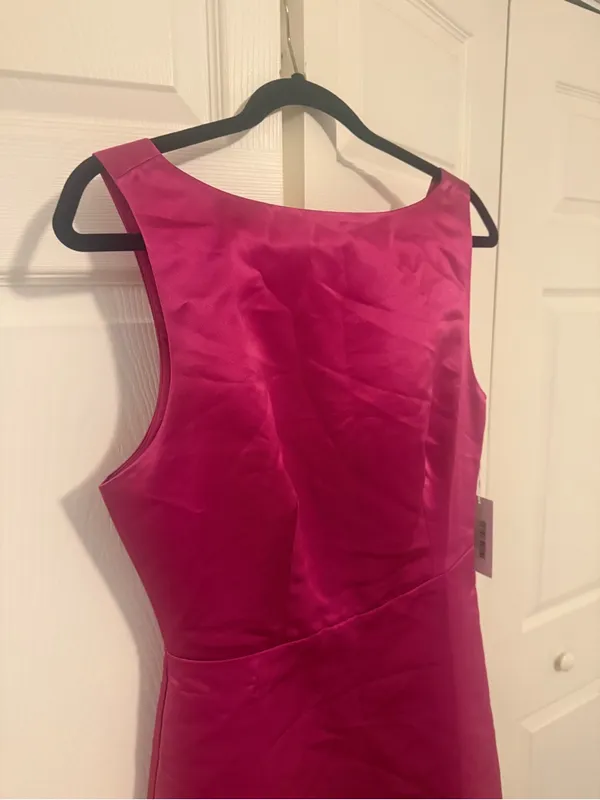 NWT Reformation Zenni Dress Rhubarb Pink Raspberry Mini Dress Boatneck Size 8 - Image 3