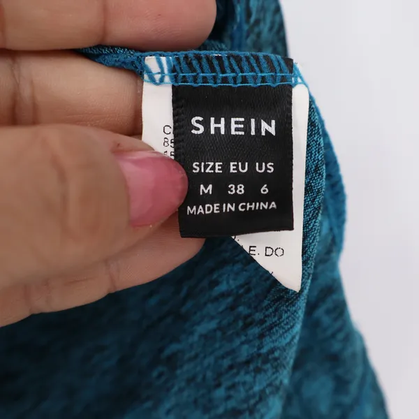 SHEIN Tank Top Womens Medium Space Dye Teal Blue Racerback Athletic Excellent - Image 2