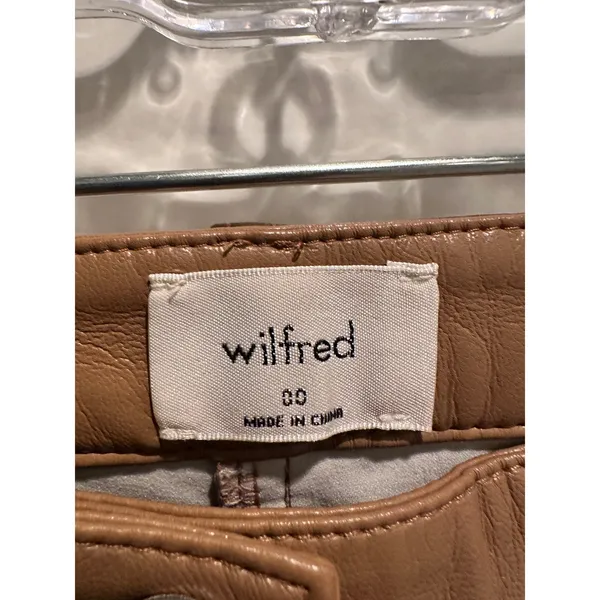 Aritzia Wilfred Melina Faux Leather Pants Camel 00 Minimalist‎ Capsule Fall - Image 3