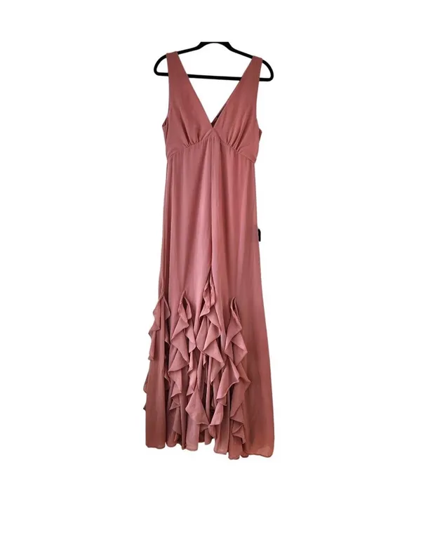Lulus Pink Blush Dress Maxi ruffled - Image 3