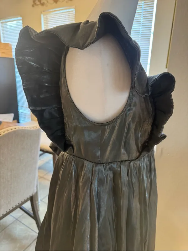 Entro metallic gunmetal silver hoco party dress - Image 3