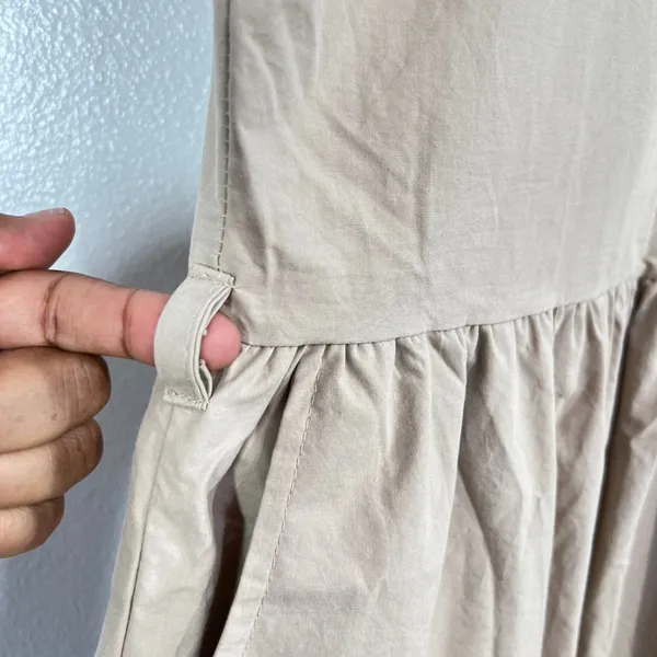 Korean Fashion Steady Seller‎ Beige Button Back Midi Dress Sleeveless Pocket - Image 8