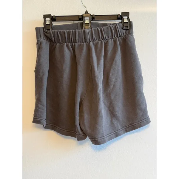 Aerie Womens‎ Fleece Lounge Shorts Charcoal Gray Elastic Waist High Rise 2831 - Image 2