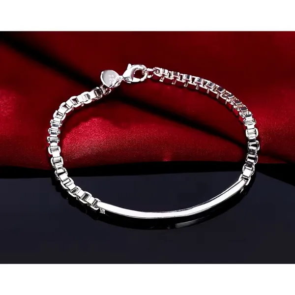 Solid Box Chain Bracelet | 925 Sterling‎ Silver - Image 9