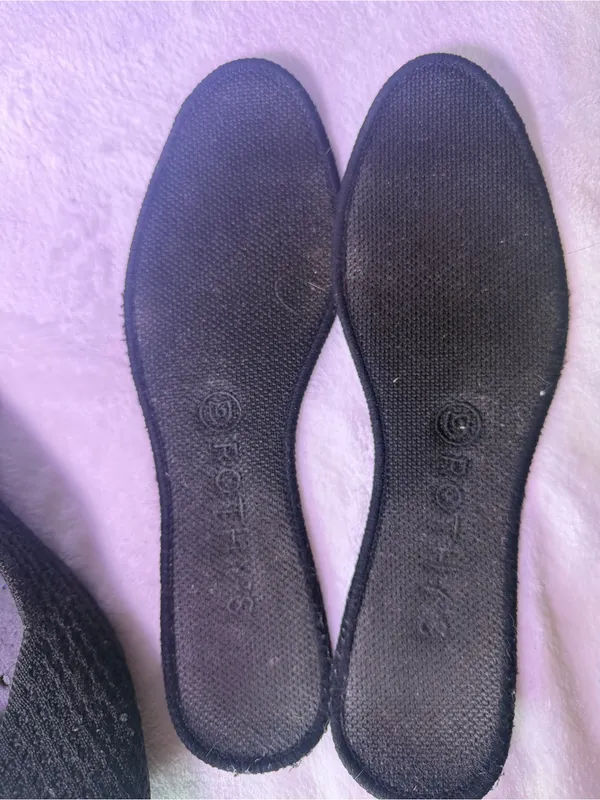 Rothy's Black Knit Ballet Flat with Blue Accent - Image 15
