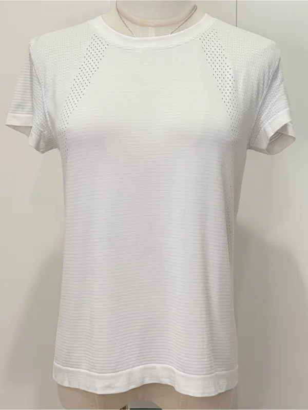 Lululemon Train to Be Short-Sleeve Shirt 6 White Running Workout Activewear - Image 5