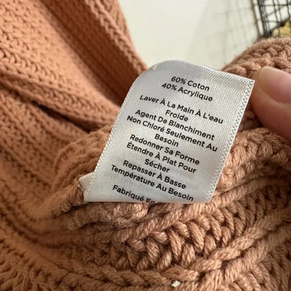 Haven Well Within Terracotta Rose Cable Knit Open‎ Front Cardigan Sweater XL - Image 4