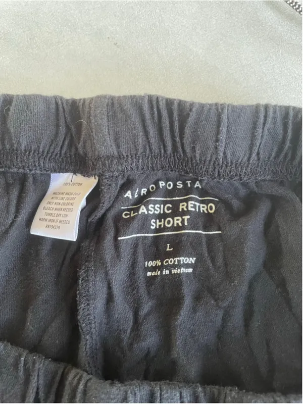 Women's Aeropostale Classic Retro Athletic Shorts Size L Black White - Image 2