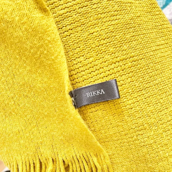 Rikka Large Wrap Scarf in Mustard Yellow - Image 4