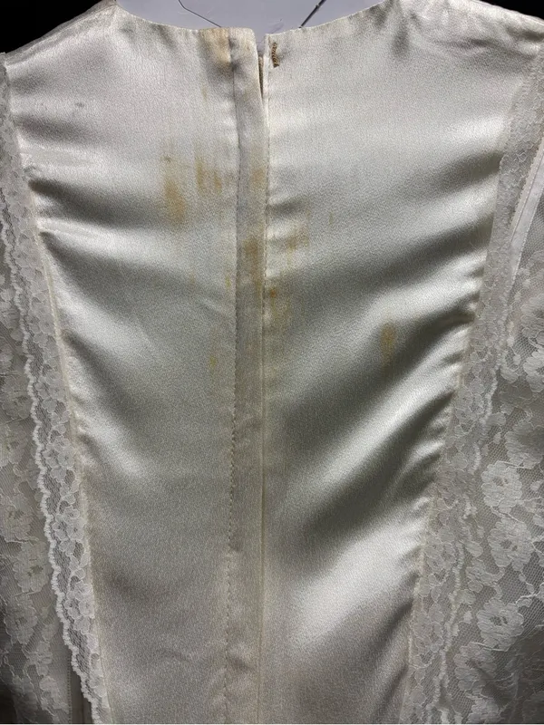 Ivory Satin Lace Maxi Dress - Image 5
