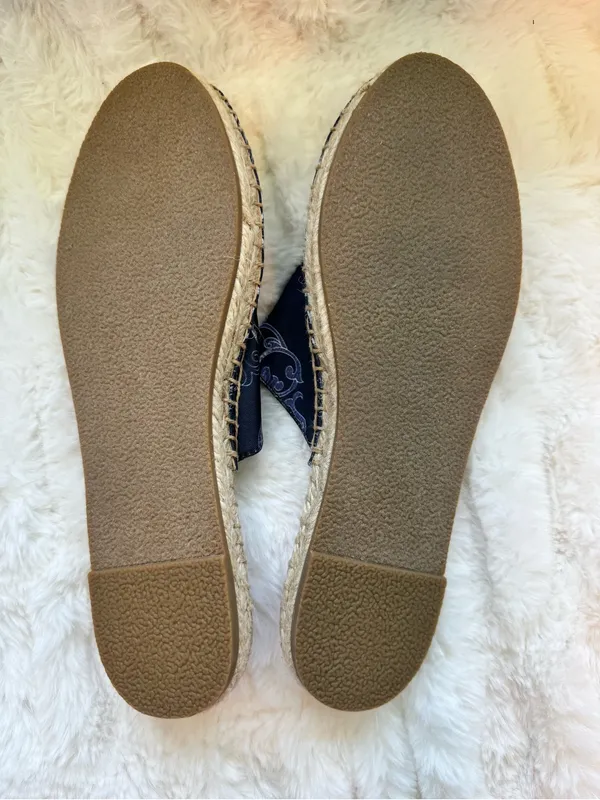 Johnny Was Navy Floral Espadrille Mules - Image 12