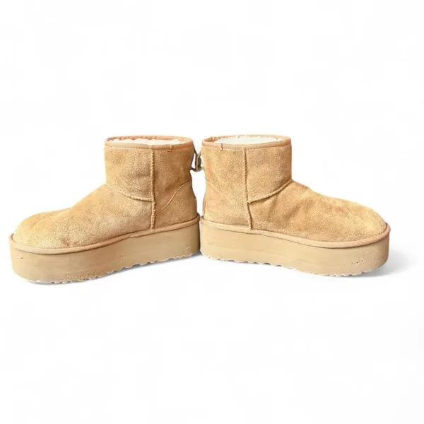 UGG Classic Mini Platform Boots Chestnut Suede Shearling Women’s Size 8 1134991 - Image 5