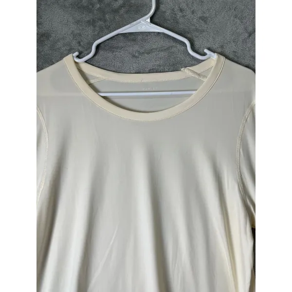 Varley Large Ivory Cream Long Sleeve Performance Top High Low Hem Athleisure - Image 2