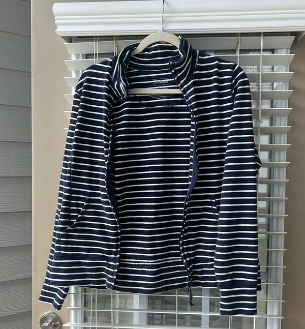 L.L.Bean Women's Ultrasoft Sweats, Full-Zip Mock-Neck Jacket Stripe - Image 3