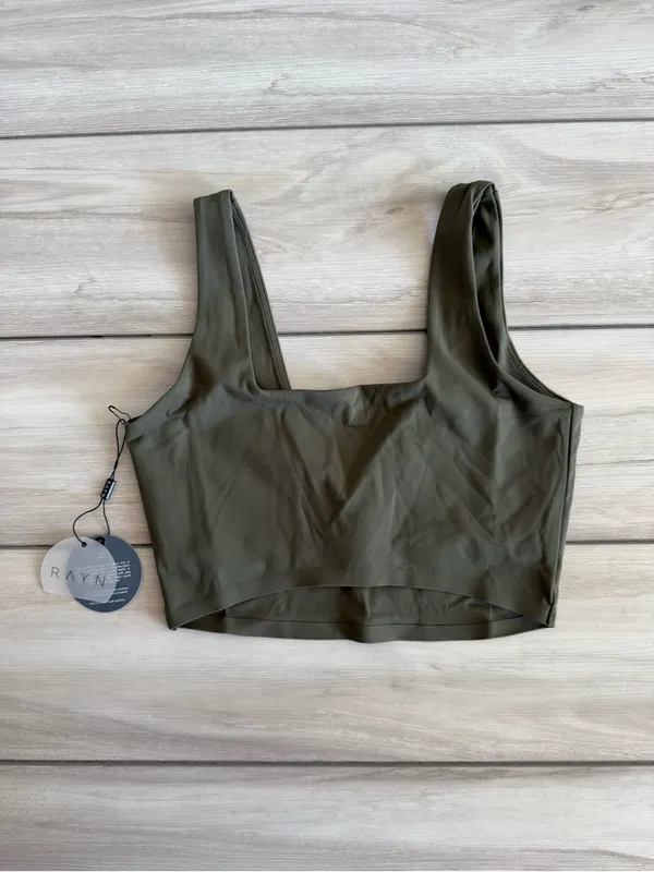 RAYN Crop Tank Top Medium Green NWT - Image 3